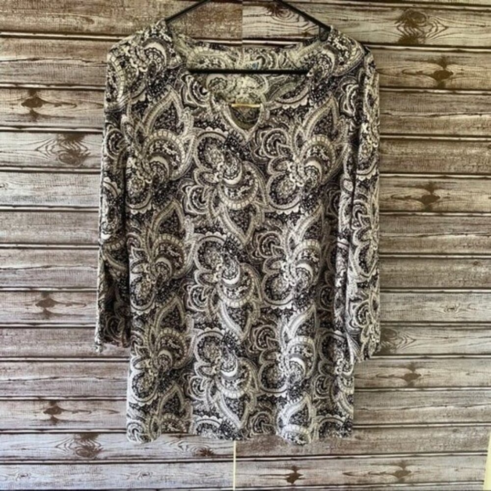 Croft & Barrow Women's‎ Paisley Print Top Size M